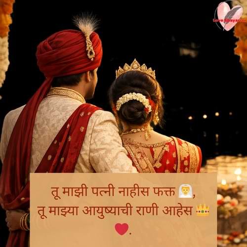 तू माझी पत्नी नाहीस फक्त 👰, तू माझ्या आयुष्याची राणी आहेस 👑❤️.