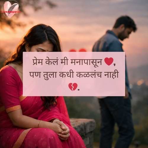 प्रेम केलं मी मनापासून ❤️, पण तुला कधी कळलंच नाही 💔.