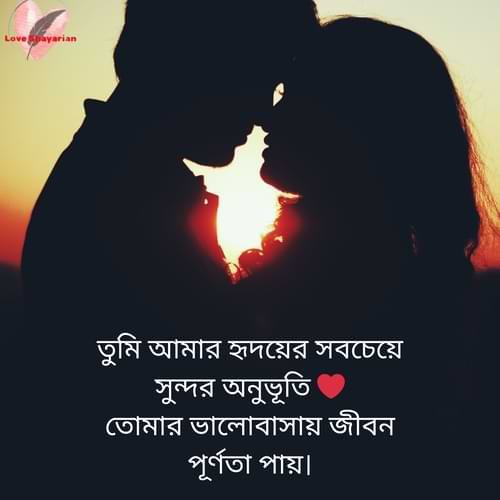 তুমি আমার হৃদয়ের সবচেয়ে সুন্দর অনুভূতি ❤️ তোমার ভালোবাসায় জীবন পূর্ণতা পায়।