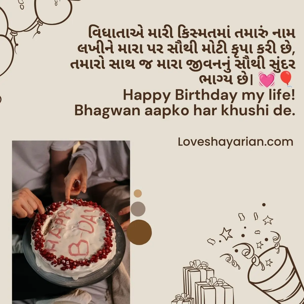 Happy Birthday Wishes for Love in Gujarati