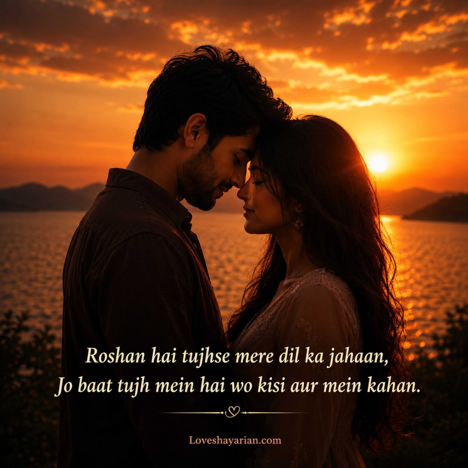 2 Line Love Shayari in English text image